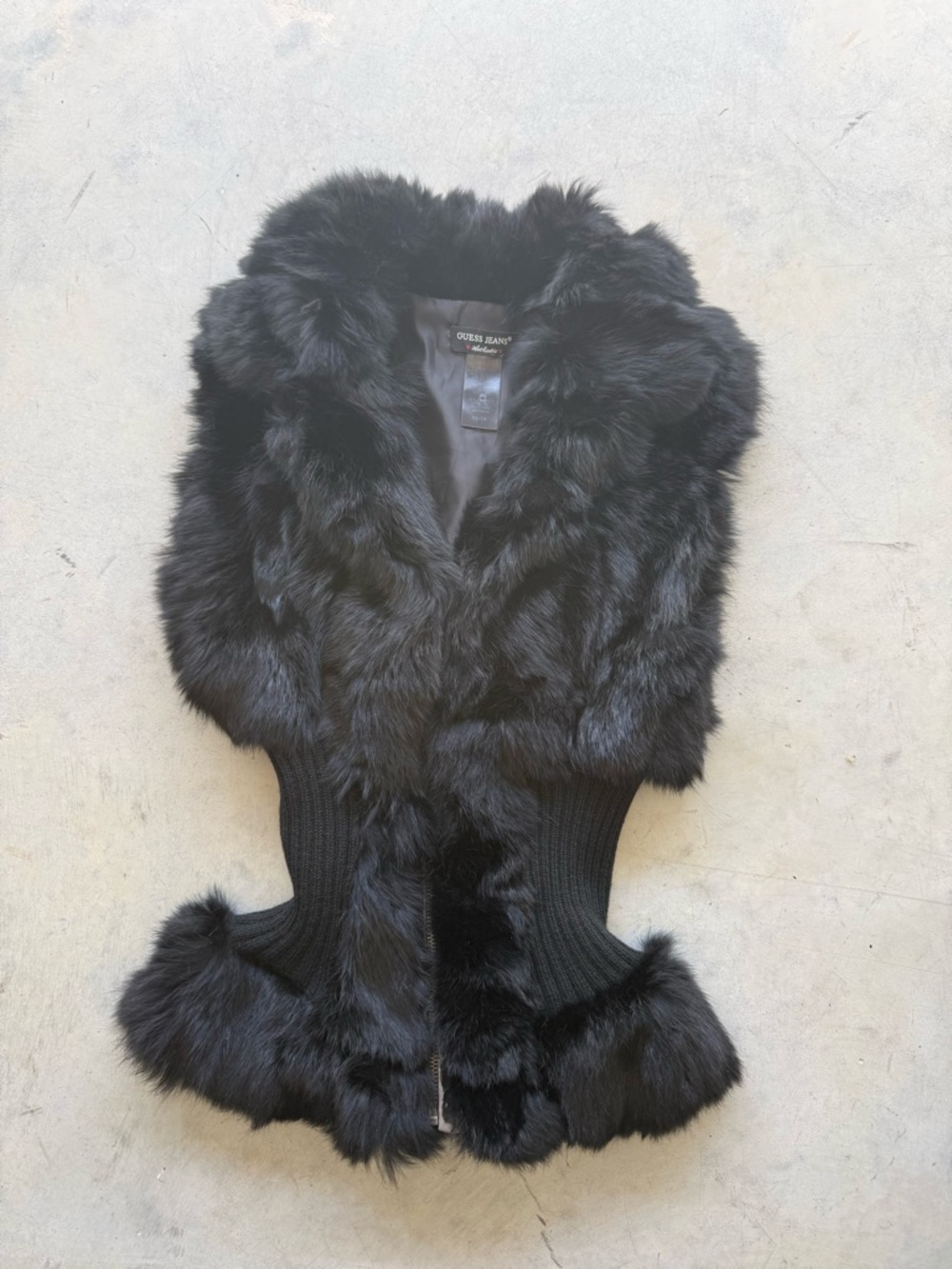 Vintage guess fur snatched vest